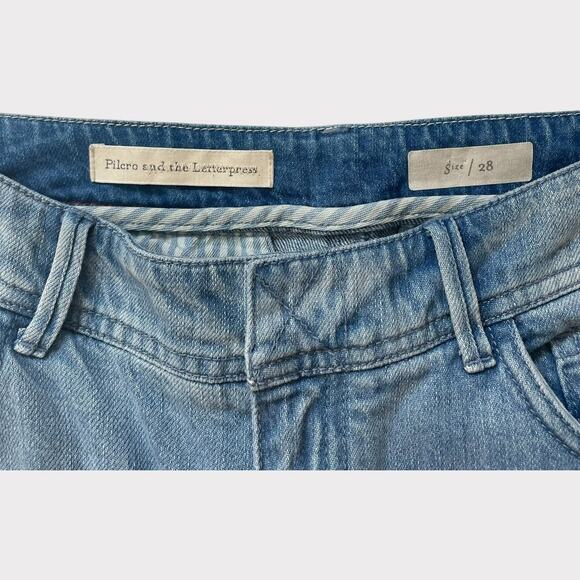 Pilcro and the Letterpress Ultra High Rise Bleached Hem Culottes Jeans Size 28 - Picture 6 of 12